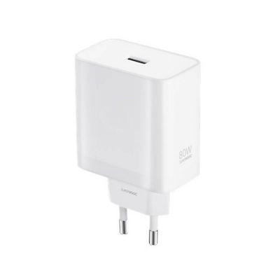 OnePlus Charger Without Cable with USB-A Port 80W Whites (Supervooc)