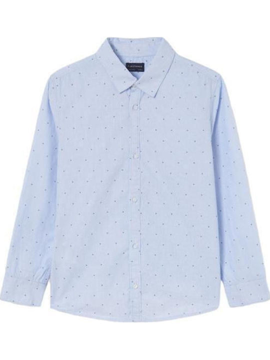 Kinder Polka Dot Hemd Langarm Hellblau