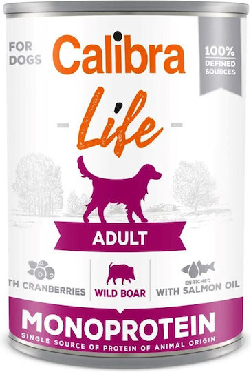 Calibra Life Monoprotein Wet Dog Food in Cans with Wild Boar 400g