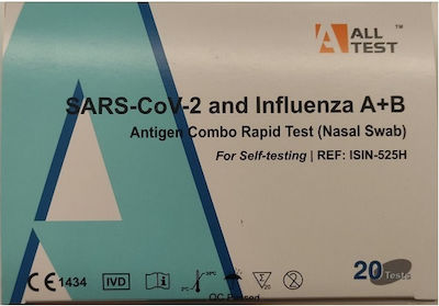 All Test SARS-Cov-2 & Influenza A+B 20τμχ Αυτοδιαγνωστικό Τεστ Ταχείας Ανίχνευσης Αντιγόνων Covid-19 & Γρίπης με Ρινικό Δείγμα