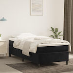 Bed Base Single made of Wood Black 100x200x35cm