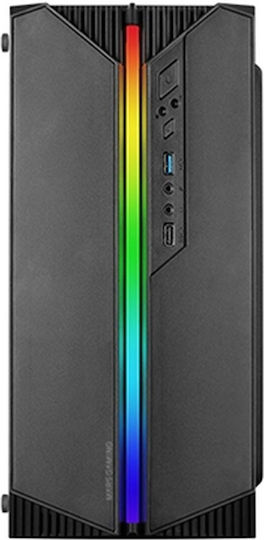 Mars Gaming MC-S1 Gaming Mini-Turm Computergehäuse mit RGB-Beleuchtung Schwarz