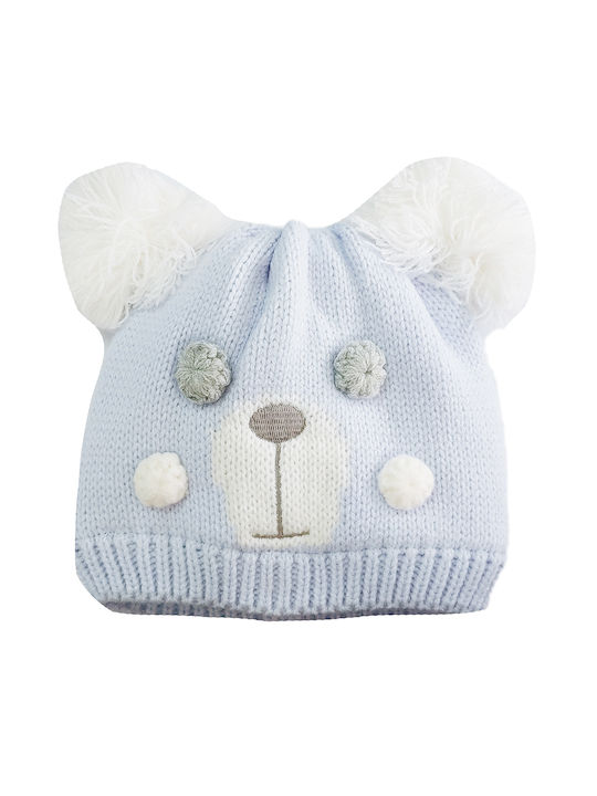 Ellepi Knitted beanie with teddy bear pom pom Sil - Sil - Sil