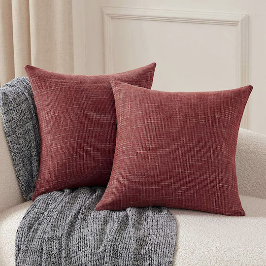 Saray Home Dekorativer Kissenbezug Rote 45x45cm