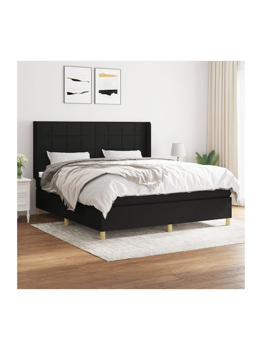 Bett Übergröße Mit Stoff bezogen Black mit Latten & Matratze 160x200cm