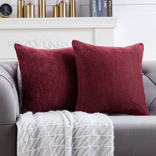 Saray Home Dekorativer Kissenbezug Rote 45x45cm