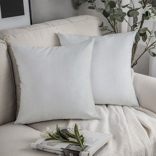 Saray Home Dekorativer Kissenbezug Weiß 45x45cm