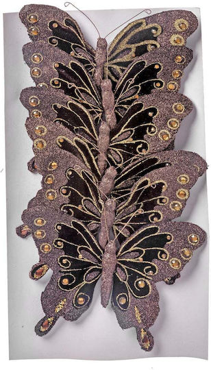 JK Home Decoration Easter Decorations & Ornaments Fabric Butterfly Brown Set 6 Pieces