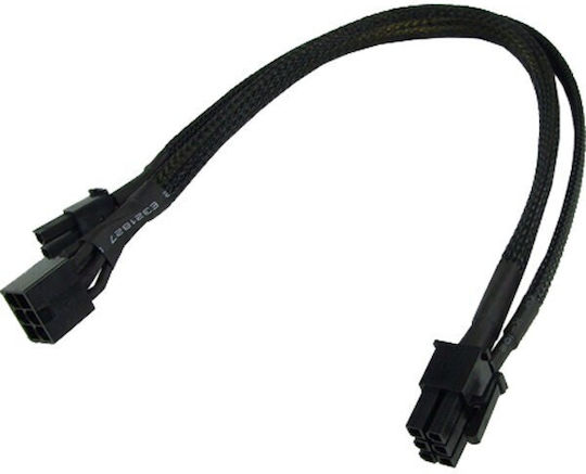 Phobya 6-пинов PCIe - 6+2 пина PCIe Кабел 0.3м Черен (82036)