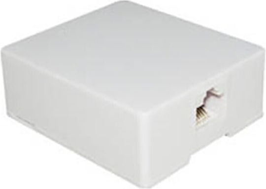 Telephone Socket with Frame Single and Sticker in White Color 01.075.0003