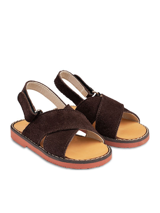 Babywalker Sandale boteza din piele Maro