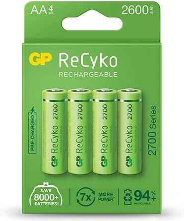 GP Batteries ReCykο Презареждащи батерии AA Ni-MH 2600mAh 1.2V 4бр