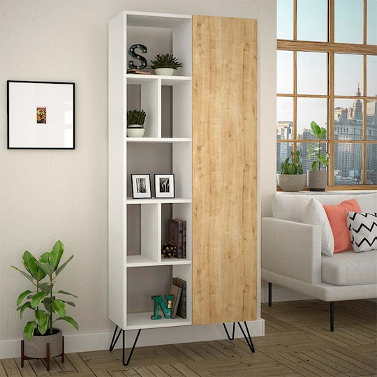 Bibliotecă Jedda 80.6x29.6x191cm White / Natural Beech