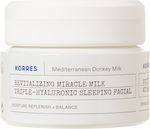 Korres Mediterranean Κρέμα Προσώπου Νυκτός για Ενυδάτωση με Υαλουρονικό Οξύ & Γάλα Γαϊδούρας 40ml