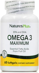Nature's Plus EPA & DHA Omega 3 Maximum Ιχθυέλαιο 60 μαλακές κάψουλες