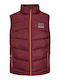 Jack & Jones Men's Sleeveless Puffer Jacket Burgundy