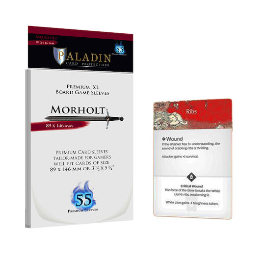 Board & Dice Paladin - Morholt Premium XL 89x146mm Card Sleeves 55τμχ Κόκκινες