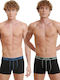 Ανδρικά Μποξεράκια Black Lime / Black Blue 2Pack