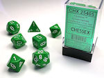 Chessex Opaque Dice Green/White 25405