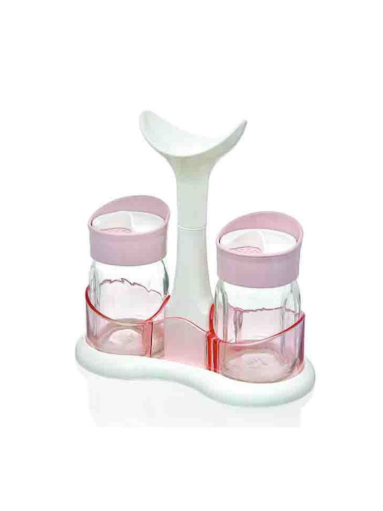 Homestyle Salt and Pepper Set Plastic with Stand White 2pcs