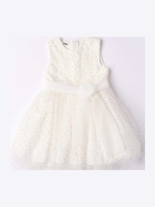 Girls Sleeveless Tulle Dress For Flower Girls Beige