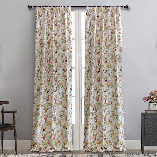 La Maison Blanche Curtain with Pencil Pleat Olympia 06 Orange 145x275cm