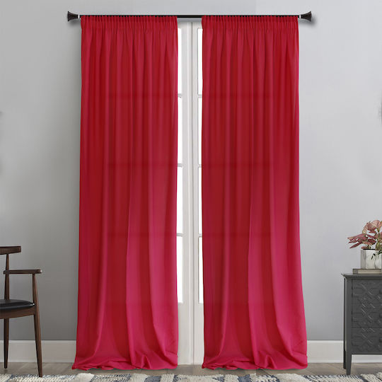 La Maison Blanche Curtain with Pencil Pleat Linen Fuchsia 145x285cm