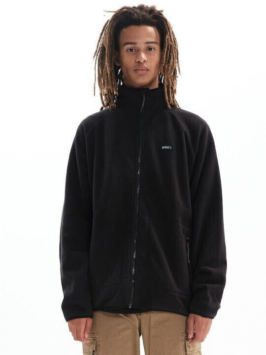 Basehit Ανδρική Ζακέτα Fleece Μαύρη