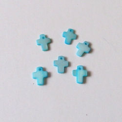 Faitakis Pack Pendant Motif for Jewelry in Shape Cross 1cm. Set 50pcs 0517176 Blue