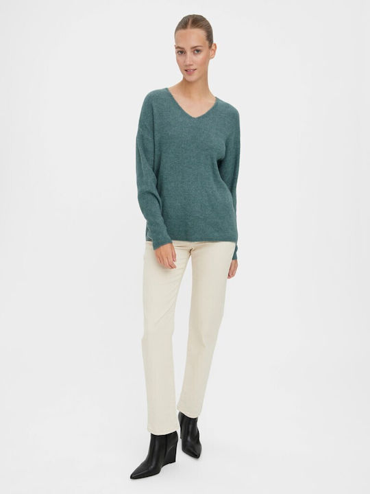 Vero Moda Damen Langarm Pullover mit V-Ausschni...