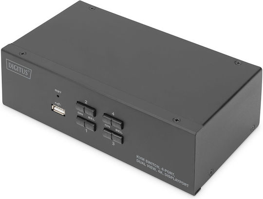 Digitus DS-12882 KVM Switch 4 Port Dual Display 4K