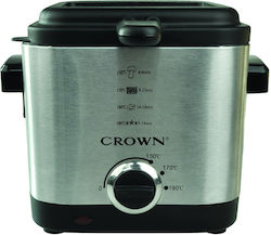 Crown Deep Fryer with Removable Basket 1.5lt Silver