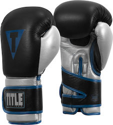 Title Boxing Platinum Perilous Γάντια Πυγμαχίας Δερμάτινα για Αγώνα Μαύρα