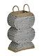 Inart Decorative Basket Wicker with Handles Black and white 30x16x45cm
