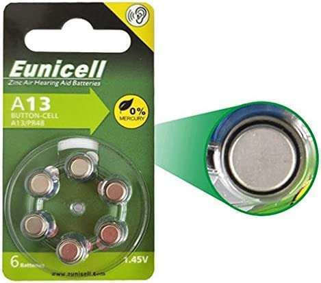 Eunicell Μπαταρίες Ακουστικών Βαρηκοΐας 13 1.45V 6τμχ