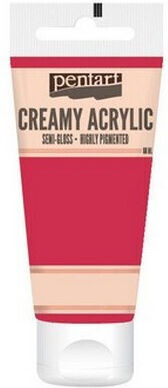 Pentart Creamy Semi-Gloss Ακρυλικό Χρώμα Ζωγραφικής Red Carmine 60ml