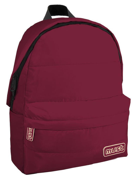 Must Monochrome Puffy mit 1 Hauptfach Schulranzen Rucksack Junior High-High School in Burgundisch Farbe 22Es