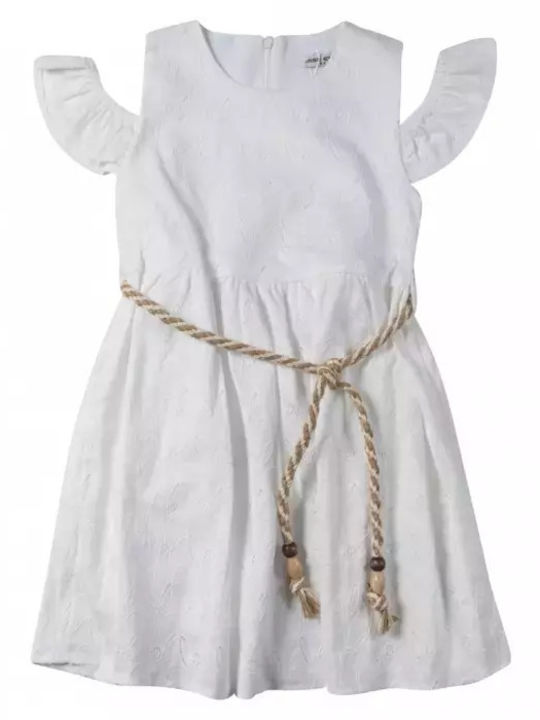 knee length dresses for ladies White Evita Linen Draped Dress