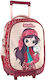 Must Luna with 3 Compartments School Bag Backpack Elementary, Elementary in Red color