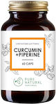 Pure Natural Curcumin + Piperine 60 κάψουλες