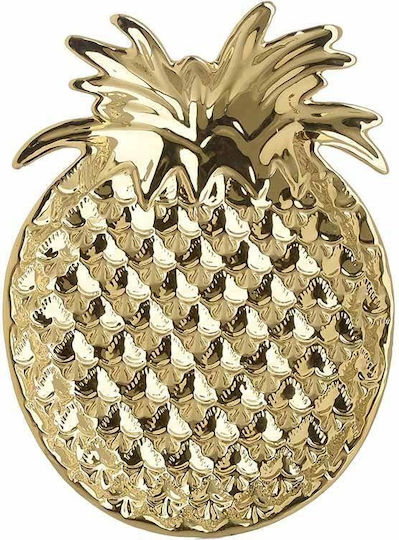 Zen Collection Pineapple Ceramic Gold 29.5x22x4cm Decorative Platter