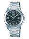 Casio Ανδρικό Ρολόι 40mm Μπαταρίας με Ασημί Μεταλλικό Μπρασελέ