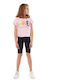 Εβίτα Kids Set with Leggings Summer 2pcs Pink