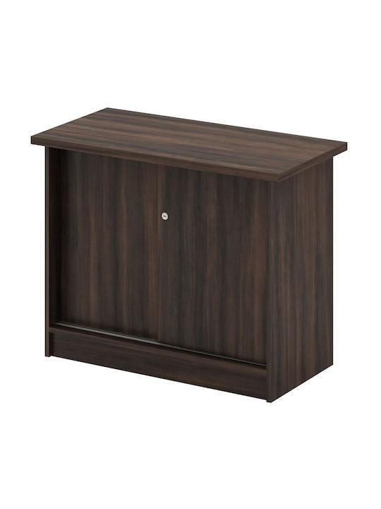 Cabinet de Birou cu încuietoare Nuc închis 90x45x70cm