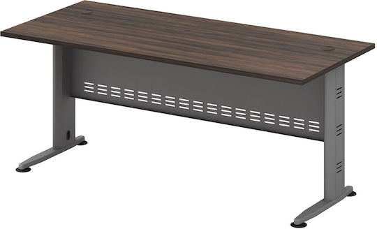 Professional Office Compact Wooden Grey / Dark Walnut with Metal Legs 180x80x75cm