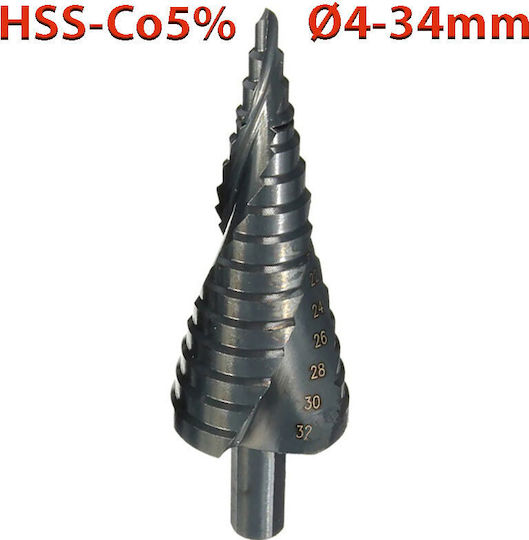 Pasco Conical Drill Cobaltium with Cylindrical Shank for Metal 4-34mm