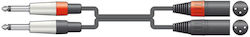 Citronic 26J-2XM075 XLR male - 6.3mm male 0.75m