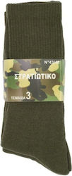 Trendy Greek Military Long Hunting Socks Cotton in Khaki color