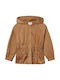 Kids' Casual Jacket Short Windproof with Hood Brown