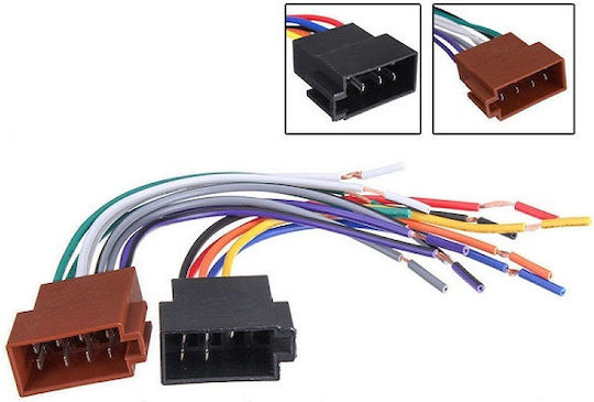 ACV Car Audio ISO Plug 4 Wires ISO 8+8 Way Female Connectors & Cut Ends